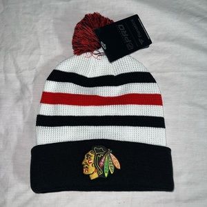 Chicago Blackhawks Fanatics Branded Authentic Pro  Cuffed Knit Hat with Pom